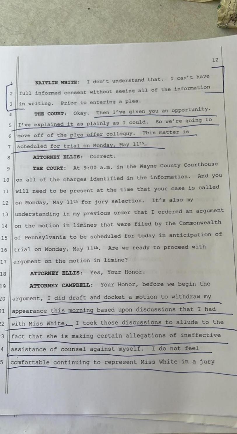April 30, 2026 plea hearing transcript page 10, Commonwealth v. White