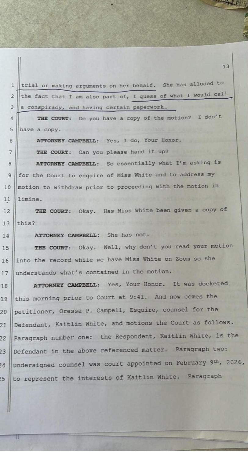 April 30, 2026 plea hearing transcript page 11, Commonwealth v. White