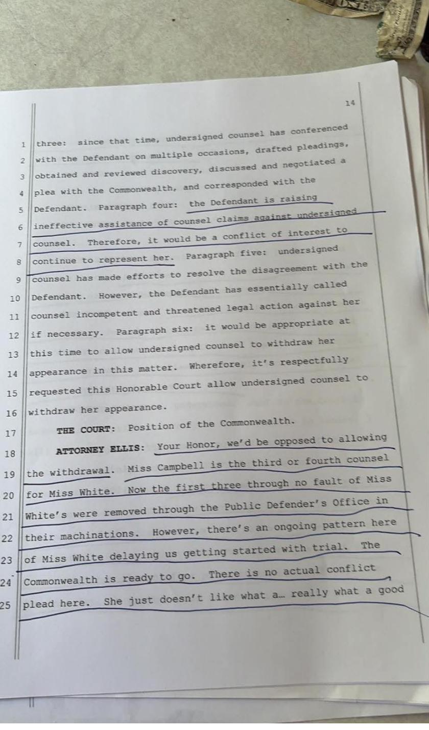 April 30, 2026 plea hearing transcript page 12, Commonwealth v. White