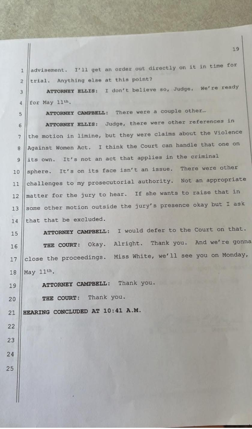 April 30, 2026 plea hearing transcript page 17, Commonwealth v. White