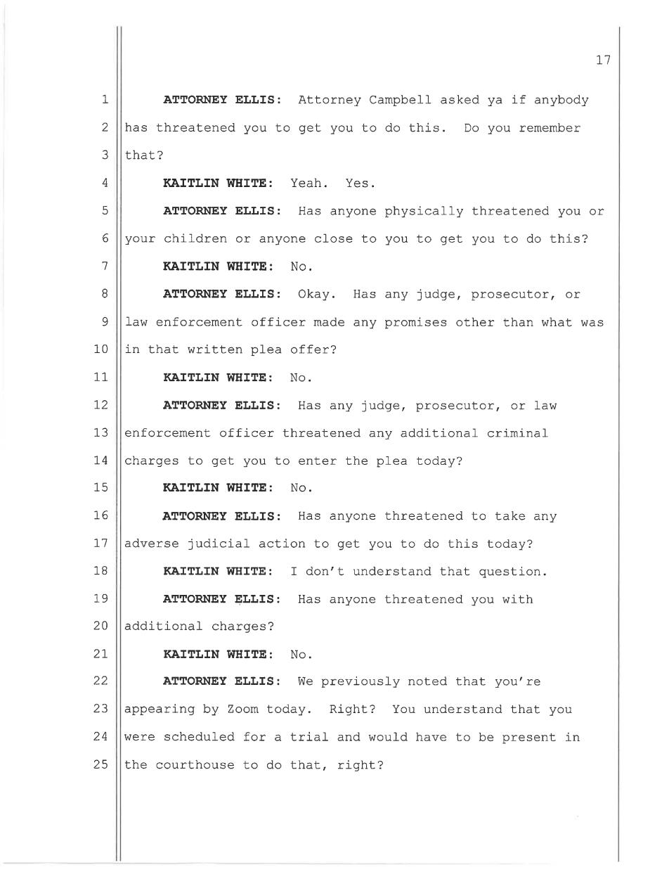 May 11, 2026 nolo contendere plea hearing transcript page 17, Commonwealth v. White