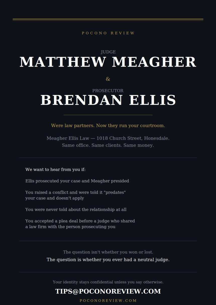 TIPS WANTED: Judge Meagher and Brendan Ellis — We’re looking for defendants.